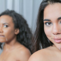 Hot girls Demi Sutra and Julz Gotti sharing their stepdads big dongs