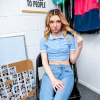 Ginger hottie Demi Hawks gets exposed for stealing by security guard