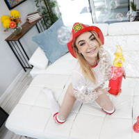 Cock hungry firefighter Demi Hawks serving a big POV cock