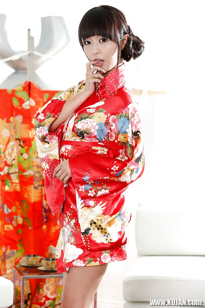 Japanese babe Marica Hase does a slow striptease out of Geisha uniform - Photo #463654
