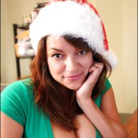 Buxom MILF Monica Mendez lets her huge hooters ring in the new year