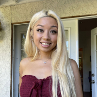 Blonde teen Gia Dibella bends over and shows her round ass
