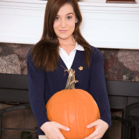Sexy brunette schoolgirl Kasey Warner craves for a big dick up her twat