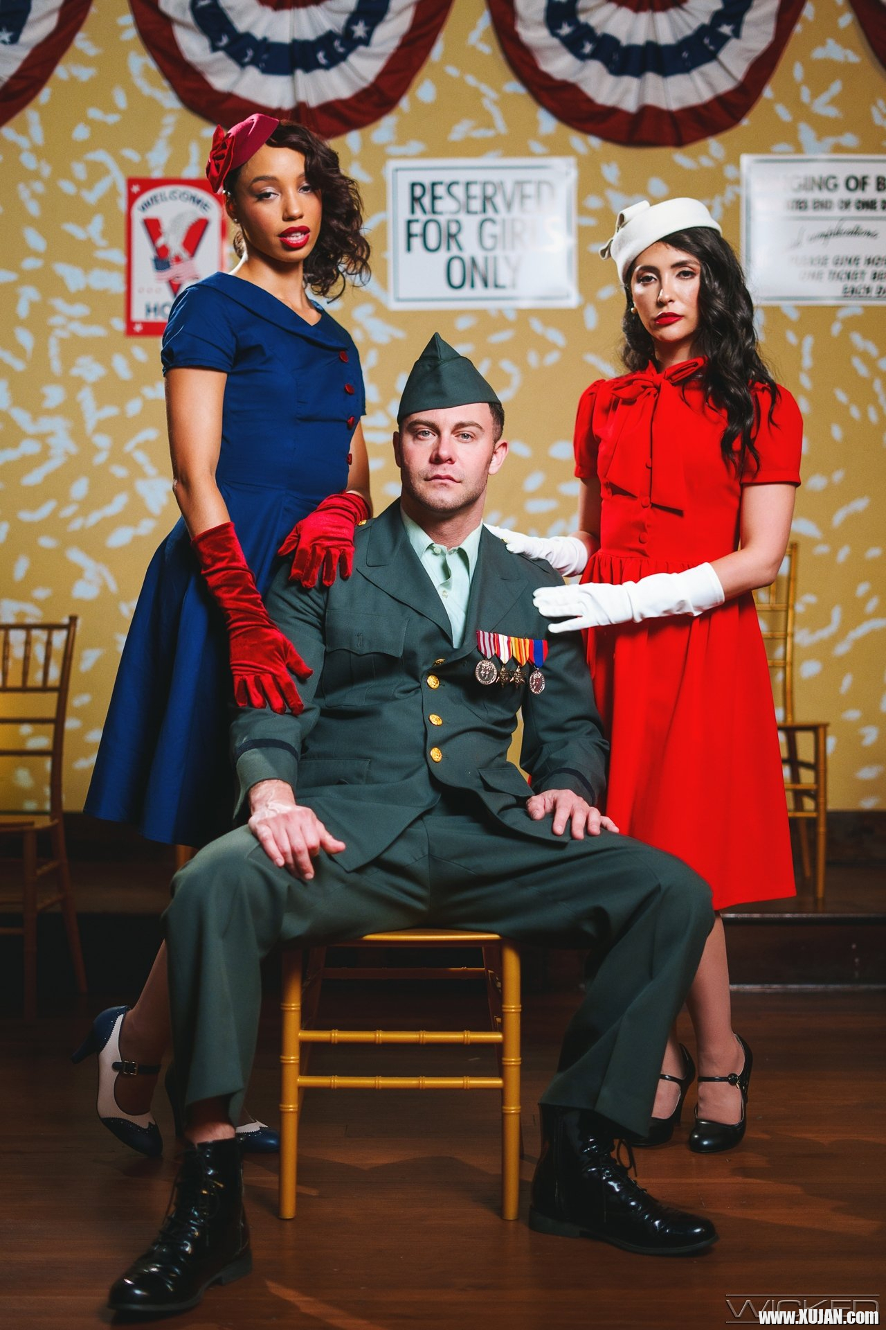 Gorgeous Alexis Tae Jane Wilde get fucked by soldier during FFM threesome - Photo #486130