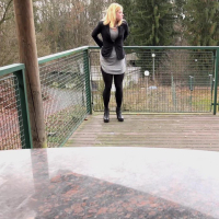 Blonde Chrissy Fox exposes shaved and wet snatch