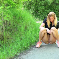 Blonde babe Chrissy Fox relaxes outdoors