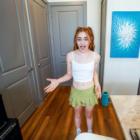 Wild redhead babe Reese Robbins gets analyzed by her nasty stepfather