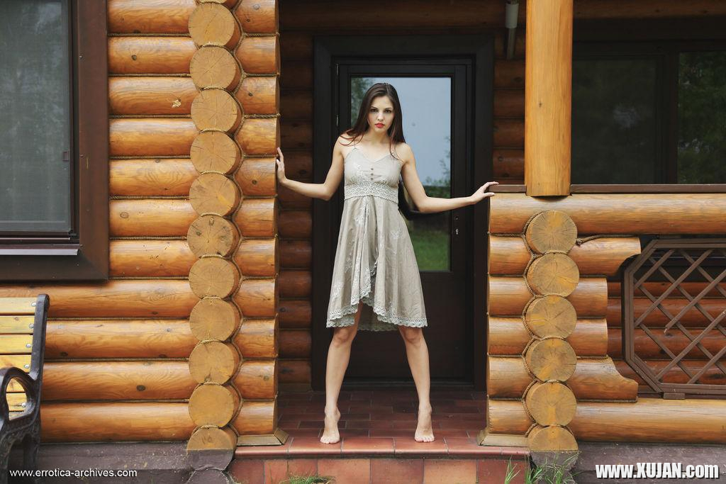 Beautiful brunette Alise Moreno gets naked for you at the cabin - Photo #497538