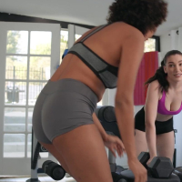 Trained bitch Alina Ali slurps on Lily Lous wet snatch
