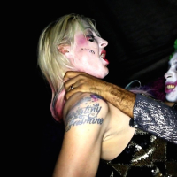 Filthy blondie Leya Falcon getting exposed by nasty cloun