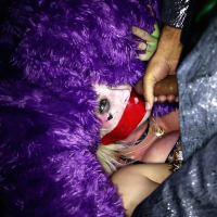 Filthy blondie Leya Falcon getting exposed by nasty cloun