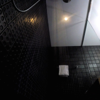 Hot blonde Leya Falcon rubbing her big boobs and ass while showering