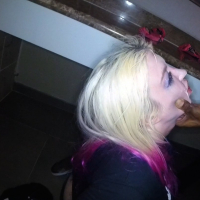 Slutty blonde Leya Falcon gags and rides on a thick wiener