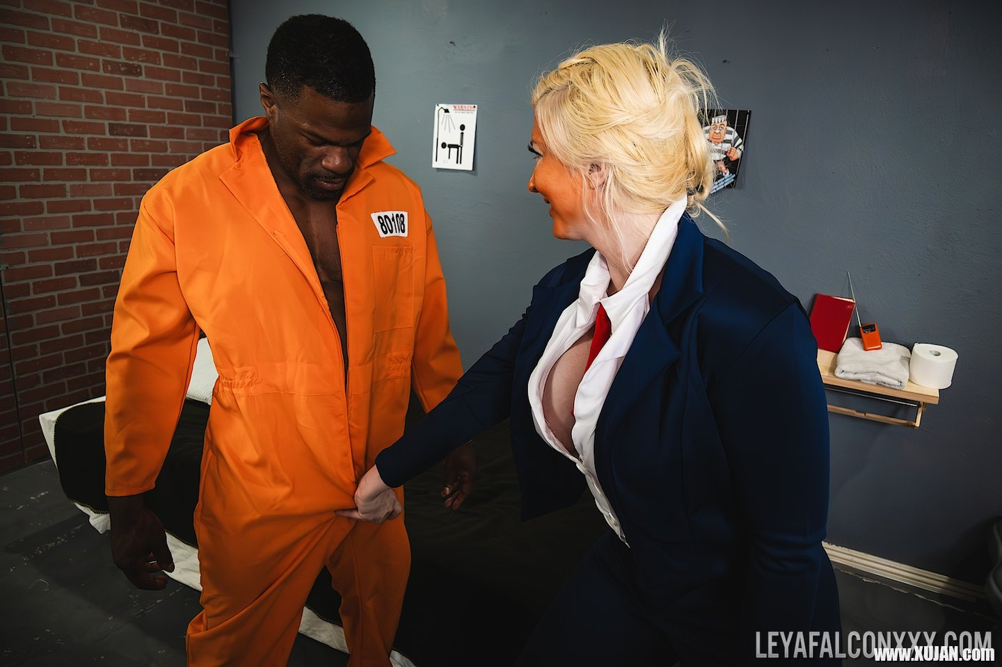 Big breasted Leya Falcon gets her butt destroyed by black cocked prisoner - Photo #505454