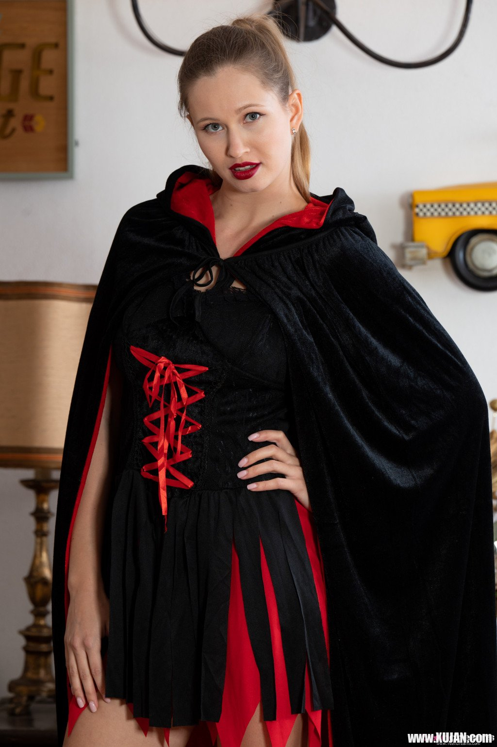 Lovely girl Stella Cardo puts on her new costume for Halloween - Photo #511330