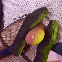 Footjob het Fishnets
