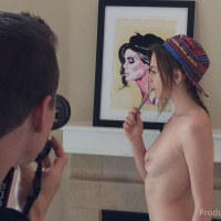 Teen babe Alex Blake performs some sexy poses for the lucky cameraman