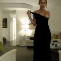 Briana Lee strips and fucks herself with a dildo for her webcam show