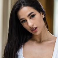 Beautiful young babe Kama Oxi in sexy black lingerie gets shagged hard