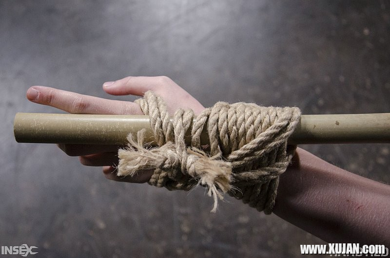 Electra Rayne busty long hair blonde is cross bound in rope - Photo #517040