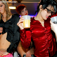 Voluptuous babes get their slits licked and fucked hardcore at the party