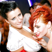 Lascivious babes having some lesbian fun at the hardcore sex party