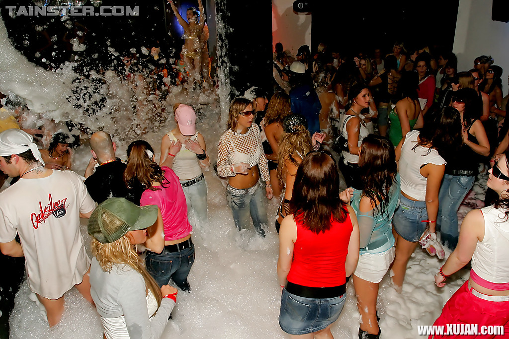 Steaming hot european gals getting fucked hard at the foam party - Photo #527641