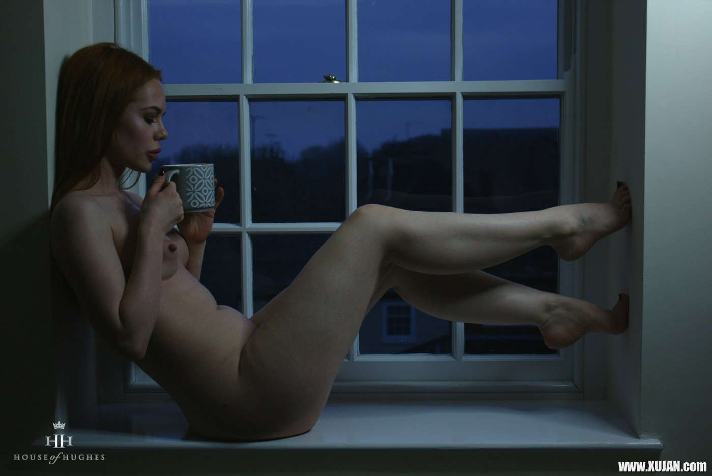 Beautiful chick Ella Hughes posing completely naked by the window - Photo #527772