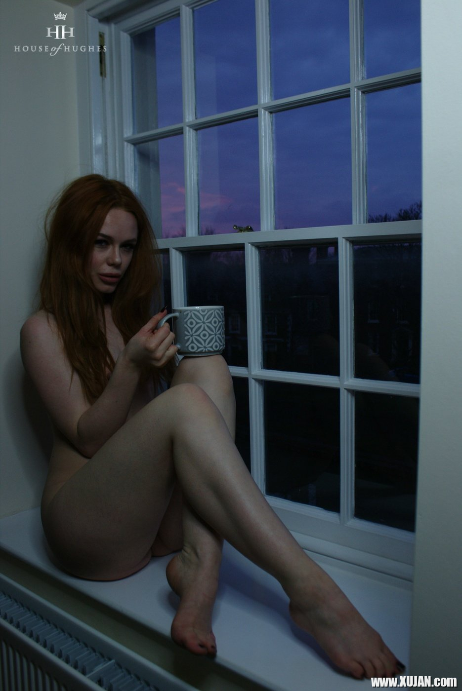 Beautiful chick Ella Hughes posing completely naked by the window - Photo #527775