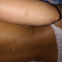 I cum on her back