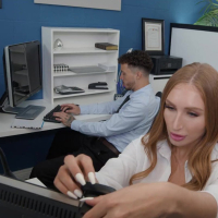 Busty chick Skylar Snow craves for her colleagues cock in the office