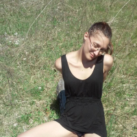 Sitting on a log
