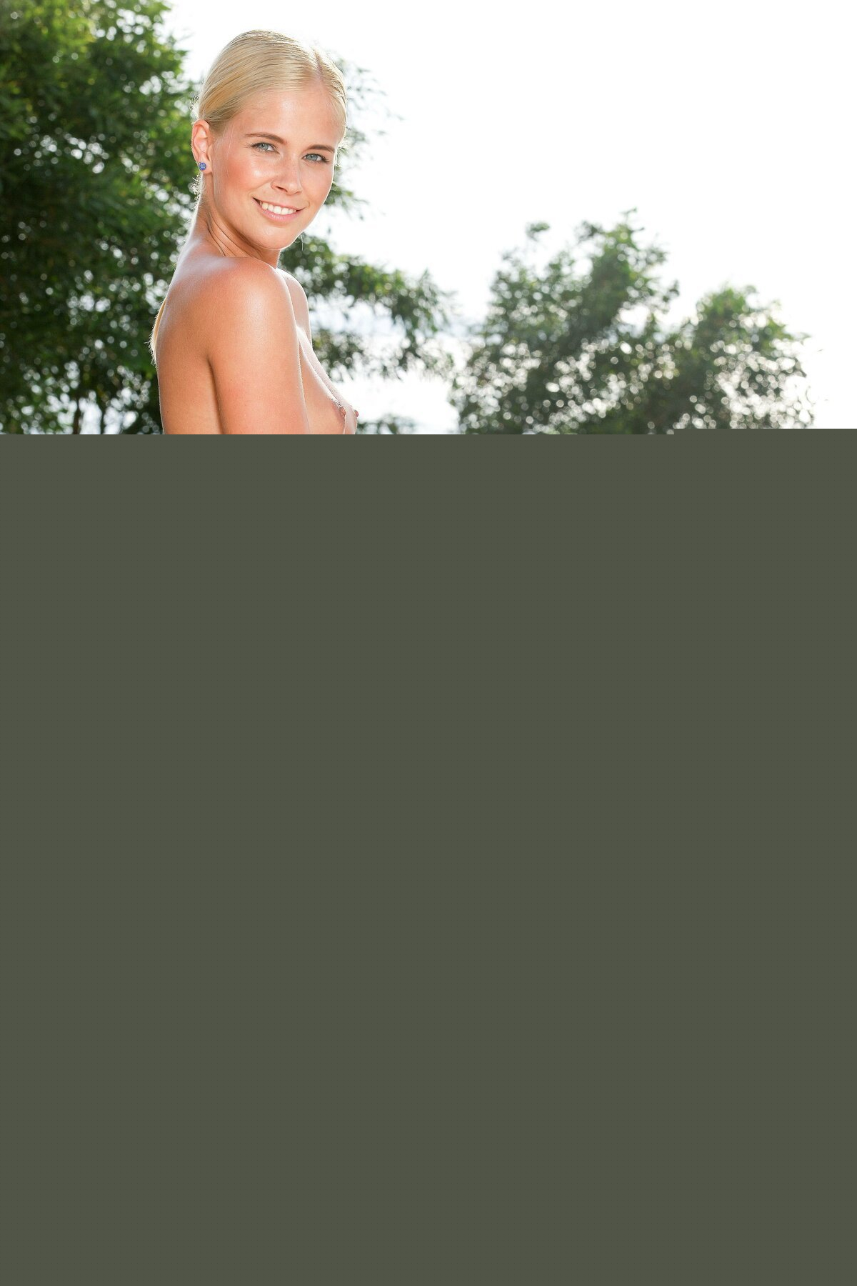 Beautiful young blond Tracy Gold fingerfucks cockready twat by the pool - Photo #547500