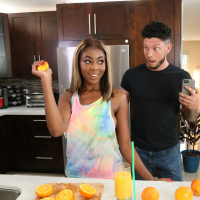 Black girl Tori Montana serves a white dick