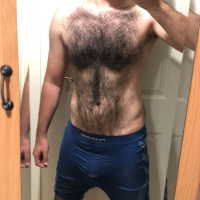 Very hairy man