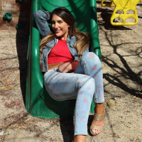 August Ames stripping and stuffing her wet Cunt
