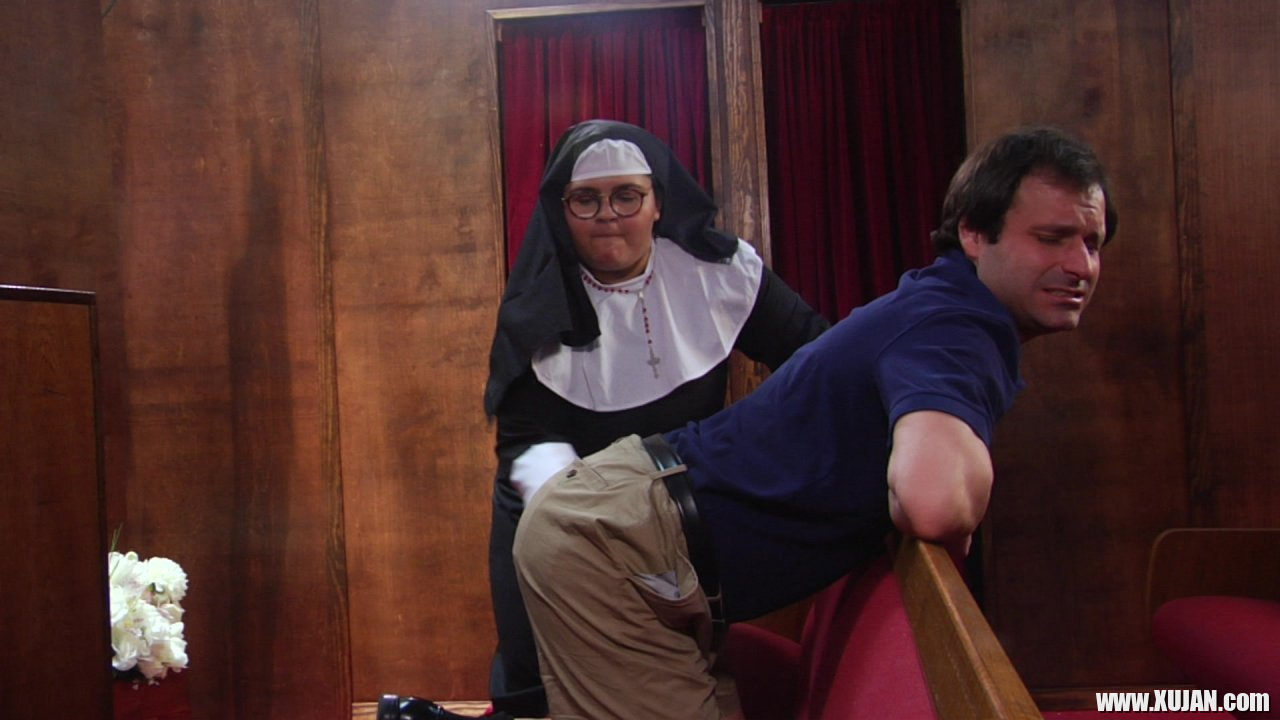 Curvy nun Karla Lane spanks a male parishoner - Photo #579636
