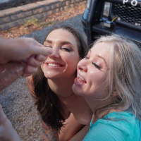 Wild sluts Rocky Emerson and Kaiia Eve sharing nasty cops big cock