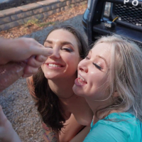 Wild sluts Rocky Emerson and Kaiia Eve sharing nasty cops big cock