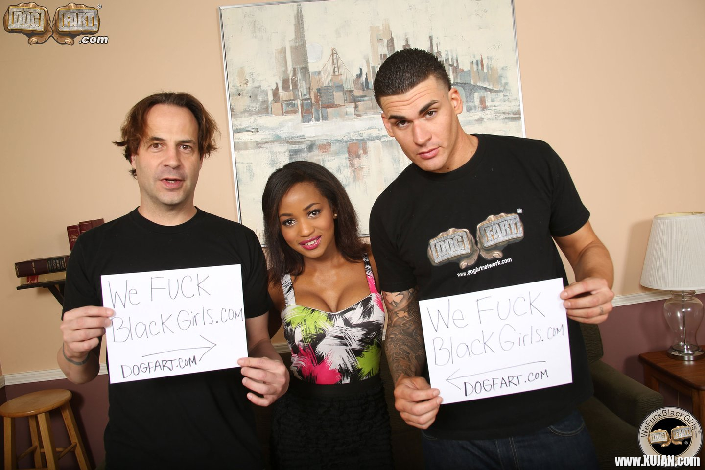 Sexy Black Girl Ivy Sherwood with two white Guys - Photo #584471