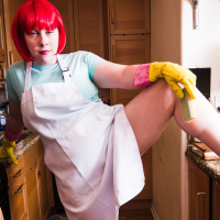 Chubby redhead Lana Del Lust showing off her curvy body