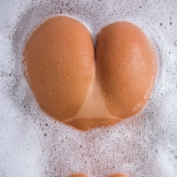 Slippy teenage girl Alyssa Reece stripping down and taking bath