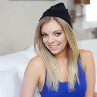 Naughty blonde teen babe Trisha Parks gets her shaved twat drilled deep