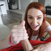 Lusty redhead chick Lacy Lennon taking deep POV pounding