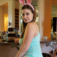 Sexy Bunny Danielle FTV enjoys licking her Feet