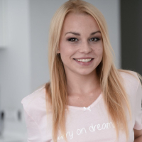 Young blondie Rebeka Black gets analyzed deep
