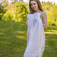 Lustful blonde babe Gala Ann flashes her amazing naked curves