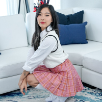 Cute tiny asian girl Elle Lee gets pumped with a big throbbing shaft