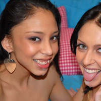 Pictures of Stephanie Cane and Alexis Love sharing a cock