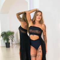 Tattooed cutie Silvia Dellai bouncing her pussy on a dick